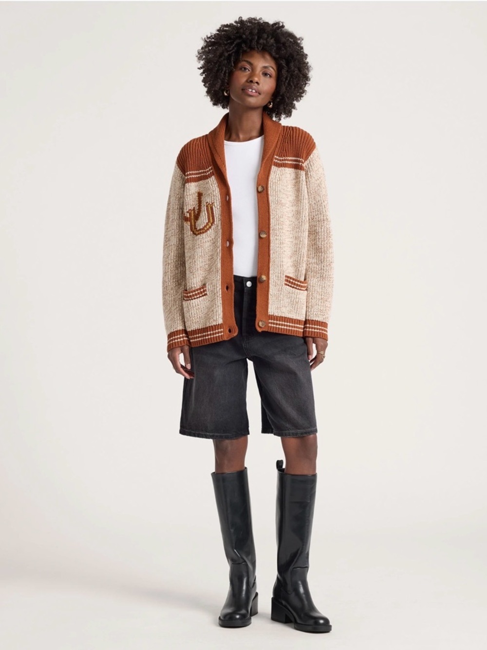 NWT Pendleton  women’s Cotton Heritage Shawl Collar Cardigan Sweater in Rust - Picture 4 of 14